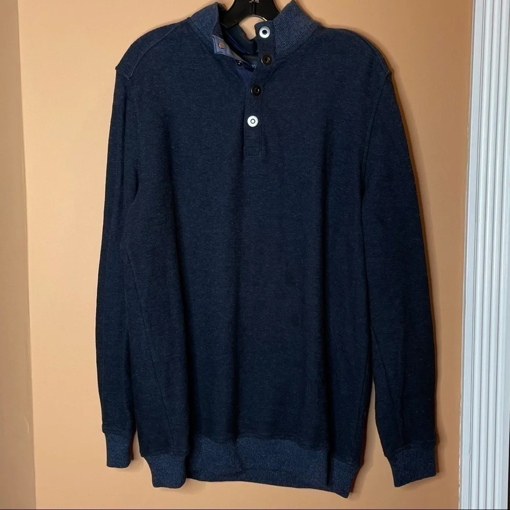 Hathaway snap front pullover sweater rib cuff men’s M